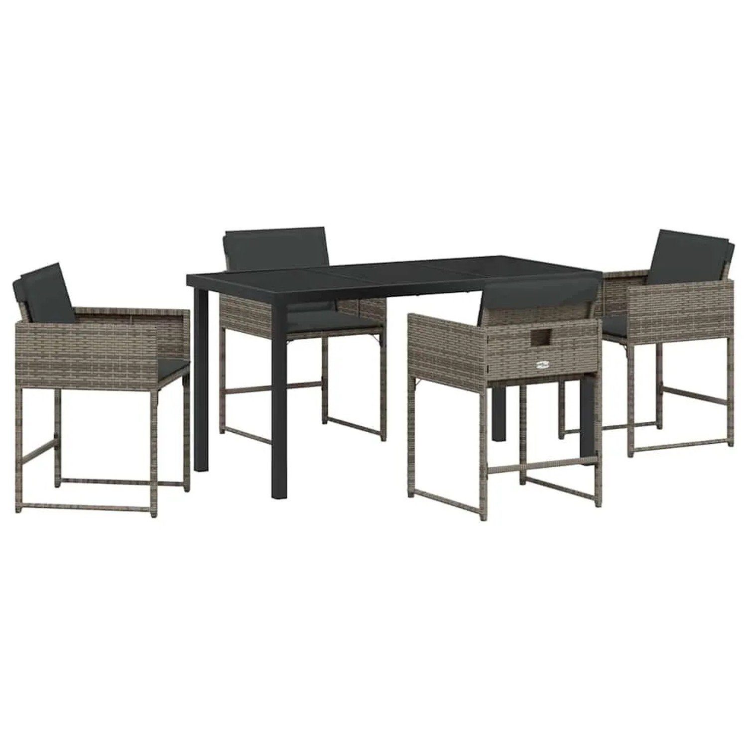 vidaXL Garten Essgruppe 5-Tlg Grau Poly-Rattan 3380722 günstig online kaufen