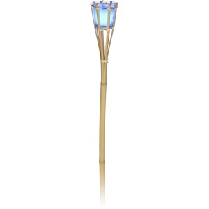 Gartenfackel aus Bambus mit LED-Licht und Citronelladuft für stimmungsvolle Gartendekoration.