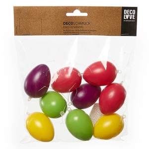 Brauns-Heitmann Ostereier-Set für Außen, bunt, 9 Stück, ca. 6 cm groß.