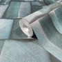 Blaue Marburg Vliestapete mit grafischer 3D-Optik, modernes Design, Rollenansicht.