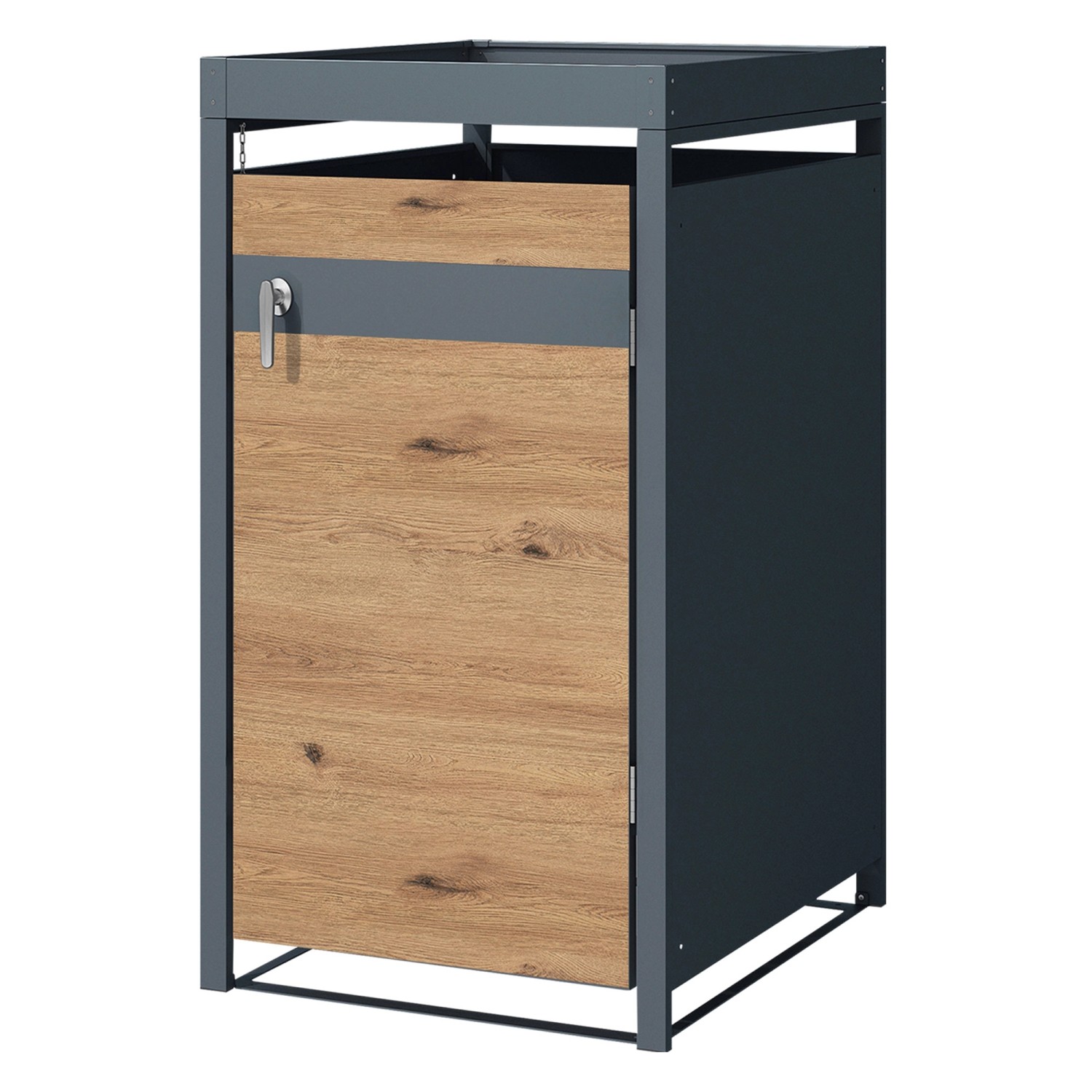 ML-Design Mülltonnenbox 1Er Pflanzdach 68x80x116,3cm Anthrazit-Eiche günstig online kaufen
