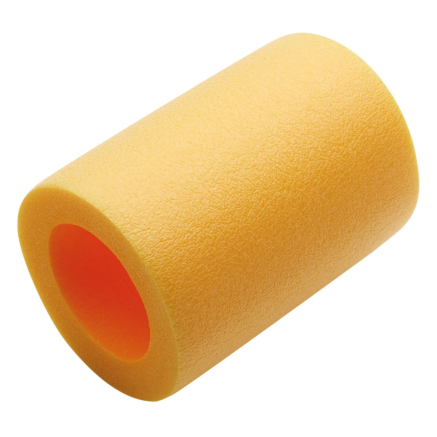 Gelber Comfy Steckverbinder für Schwimmnudeln, 6,2 x 14 cm, aus PE-Schaum.