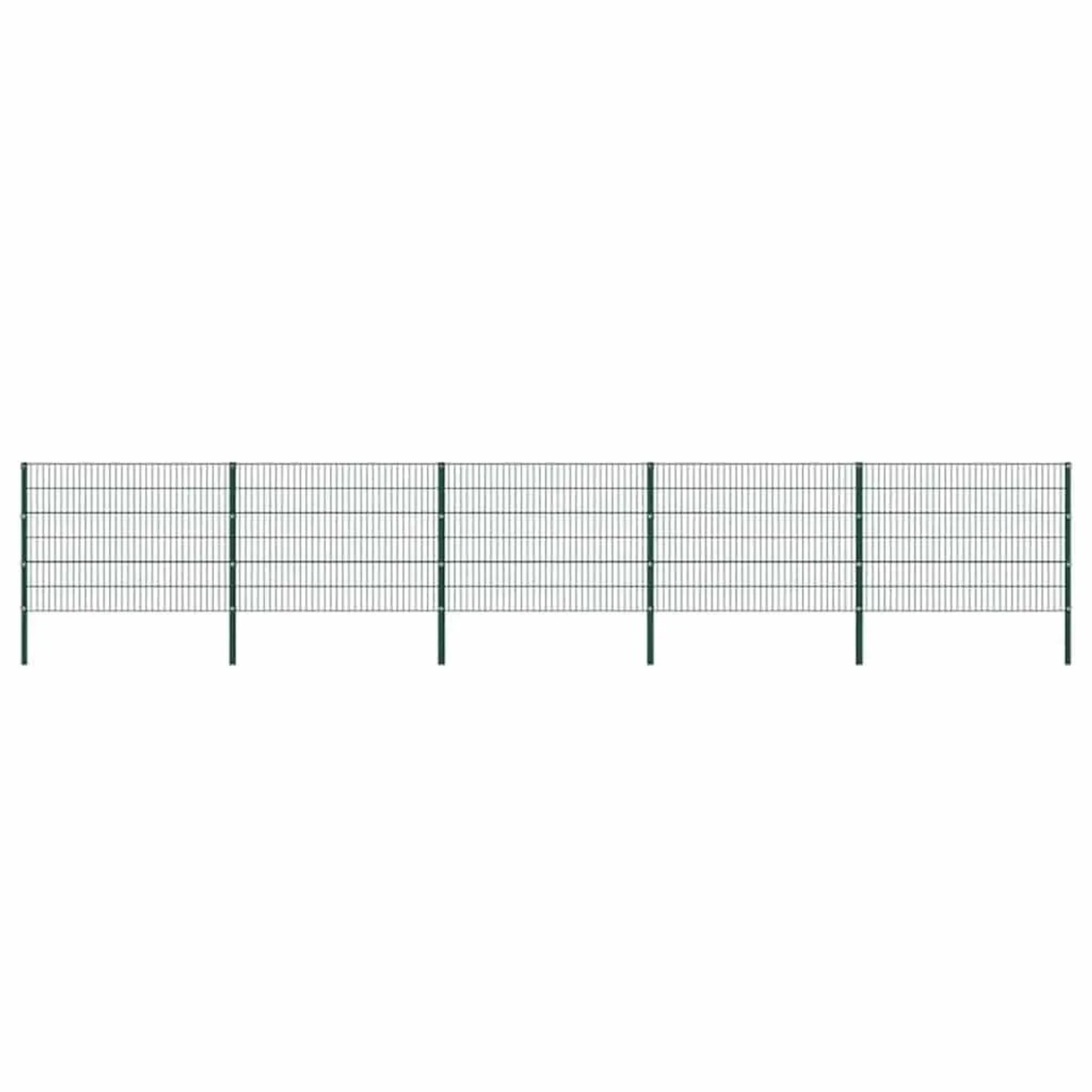 vidaXL Zaunelement mit Pfosten Eisen 867 x 120 cm Grün 278665