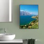 Banjado XXL Medizinschrank mit Gardasee-Motiv, abschließbarer Arzneischrank aus Metall, 35x46x15cm.