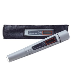 WATER-I.D. pH-Testgerät mit Display und Tasche für Poolwasser-Messung.