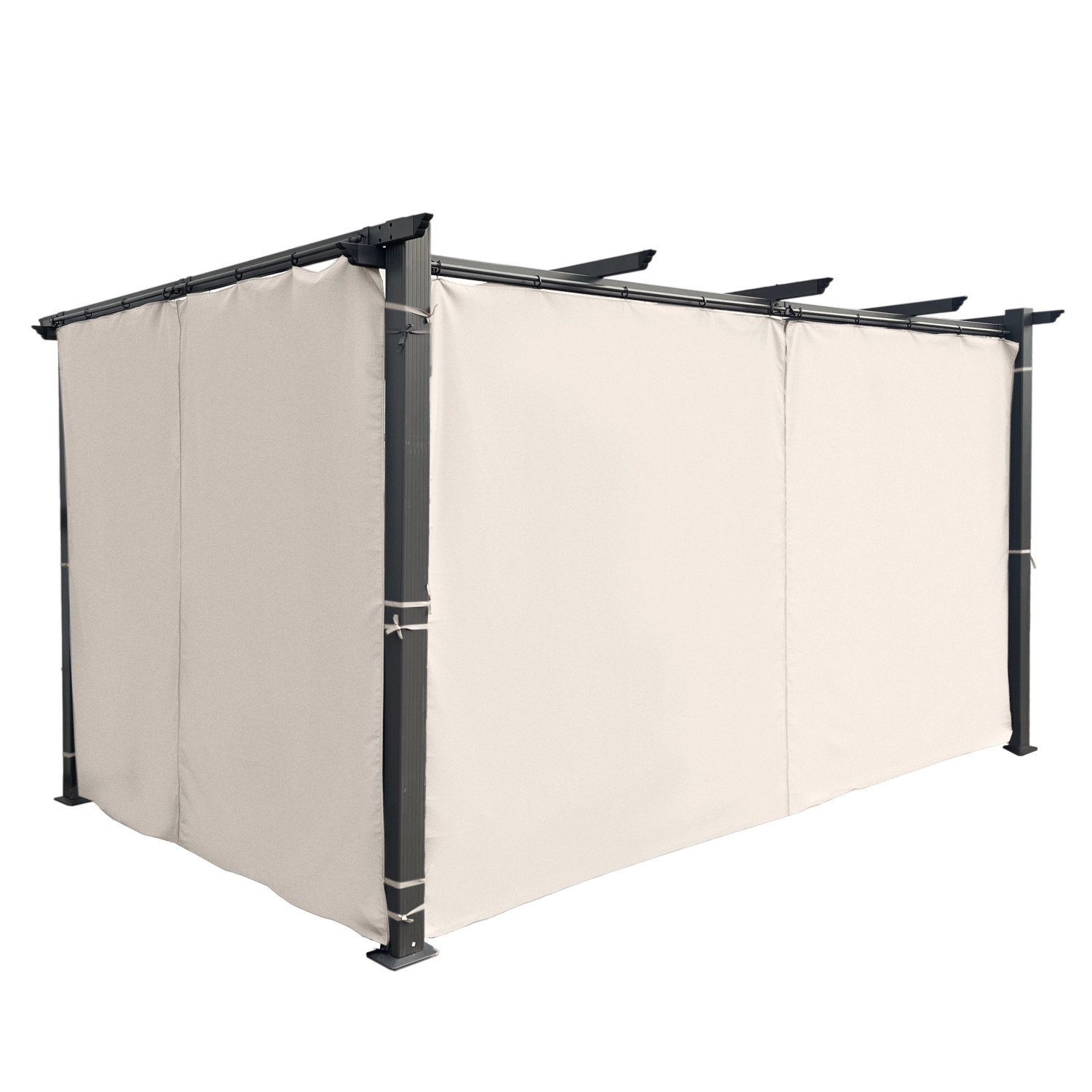 Jet-Line Seitenvorhänge-Set für Pavillon Luxor 4 m Beige günstig online kaufen