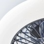 Detailaufnahme der schwarzen LED-Deckenleuchte Salerno mit Ventilator, Ø 48,5 cm.