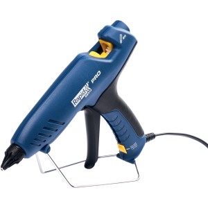 Rapid Heißklebepistole EG313 (Ø 12 mm) auf Ständer, blau/schwarz.
