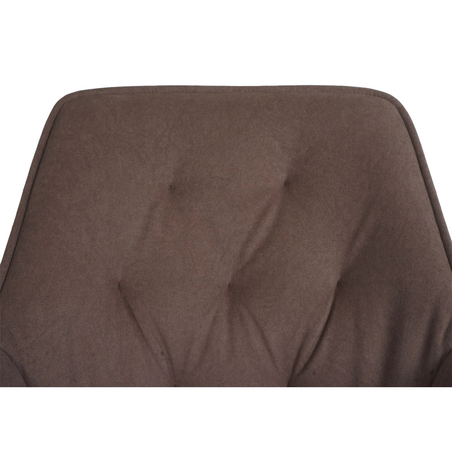 Detailansicht: Brauner MCW Esszimmerstuhl (6er-Set) mit Knopfheftung.