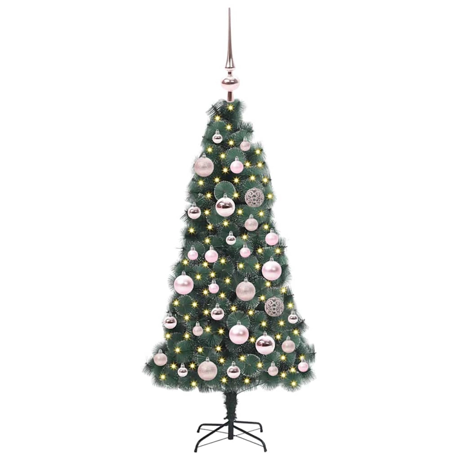 vidaXL Künstlicher Vorbeleuchteter Weihnachtsbaum mit Kugelset 120 cm 3396143