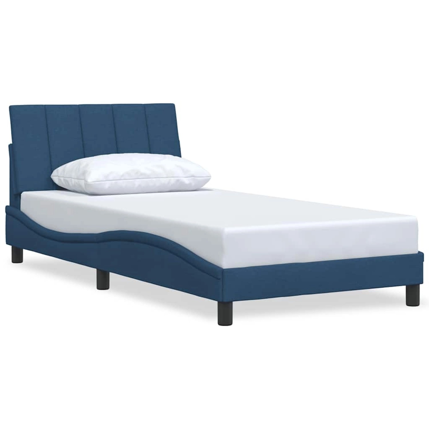 vidaXL Bettgestell ohne Matratze Hanko Blau 100x200 cm Stoff 3310376 günstig online kaufen