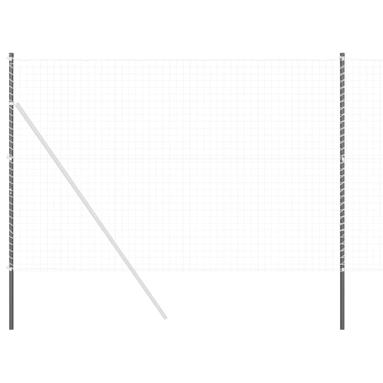 vidaXL Zaunpfosten 2 Stk Grau Pulverbeschichteter Stahl 42012771 günstig online kaufen