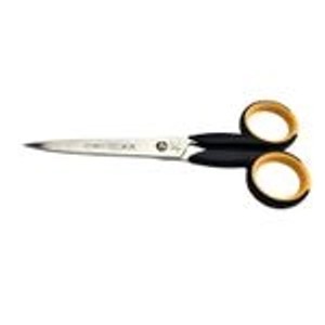 FINNY Tec X Aramid Schere, 15cm, mit schwarzen Griffen und feiner Spitze.