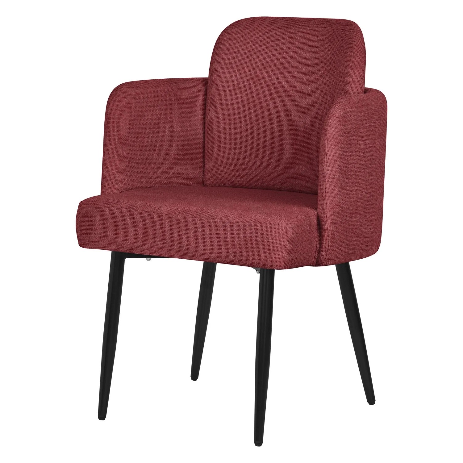 ML-Design Esszimmerstuhl Rot mit Stoffbezug Armlehne & Rattan-Optik