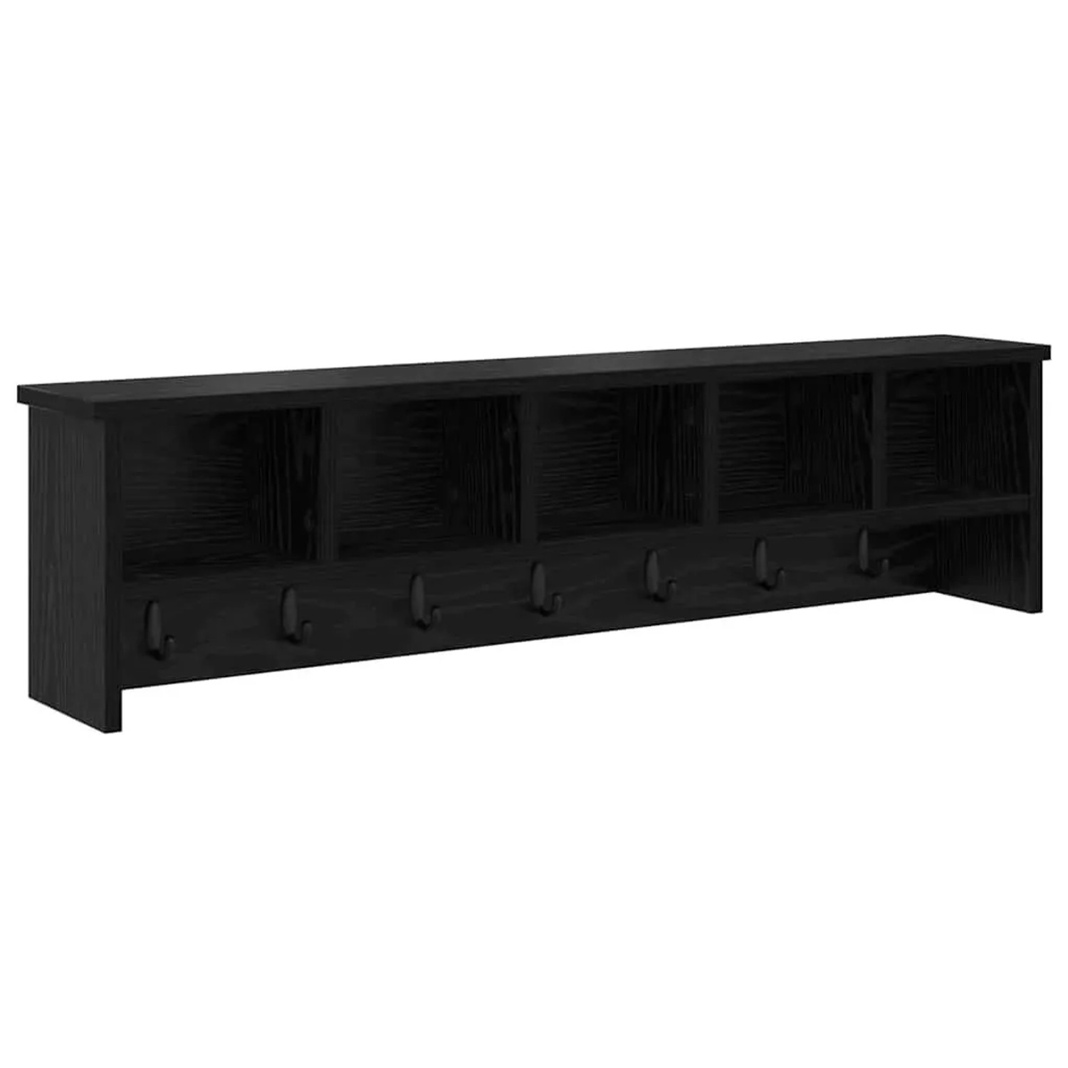 vidaXL Wandmontierter Kleiderständer mit Regal Schwarz Eichen-Optik 874324