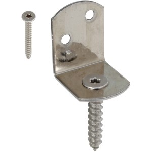 Flechtzaunhalter L-Form, 4er Set, Edelstahl mit Schraube zur Zaunmontage.