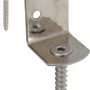 Flechtzaunhalter L-Form, 4er Set, Edelstahl mit Schraube zur Zaunmontage.
