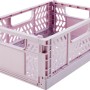 Rosa-wollweiße Klappbox Under The Sea, 1 Stück aus dem 3er-Set. Aufbewahrungsbox aus Kunststoff mit Griffen.