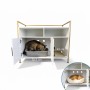 Relaxdays Katzenschrank Holzwerkstoff Stahl Weiß/Gold Mit 2 Türen 74 cm x 90 cm x 45 cm 20,6 kg_3
