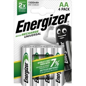 Energizer Akku Universal AA Mignon 1300 mAh, 4er-Packung.