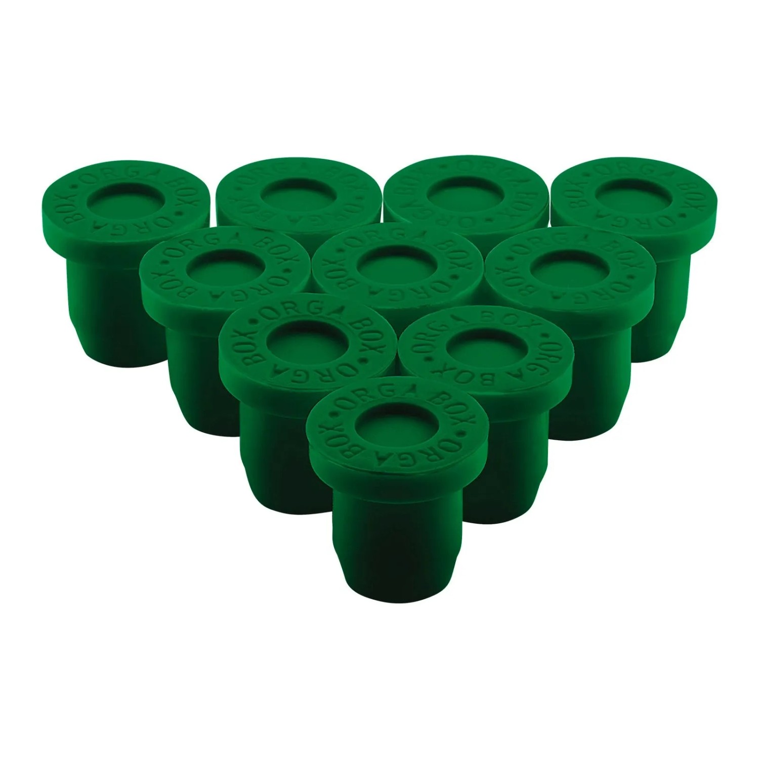 SOTECH 10er Set ORGA BOX Silikonfüße für 10,5 mm Bohrloch Grün