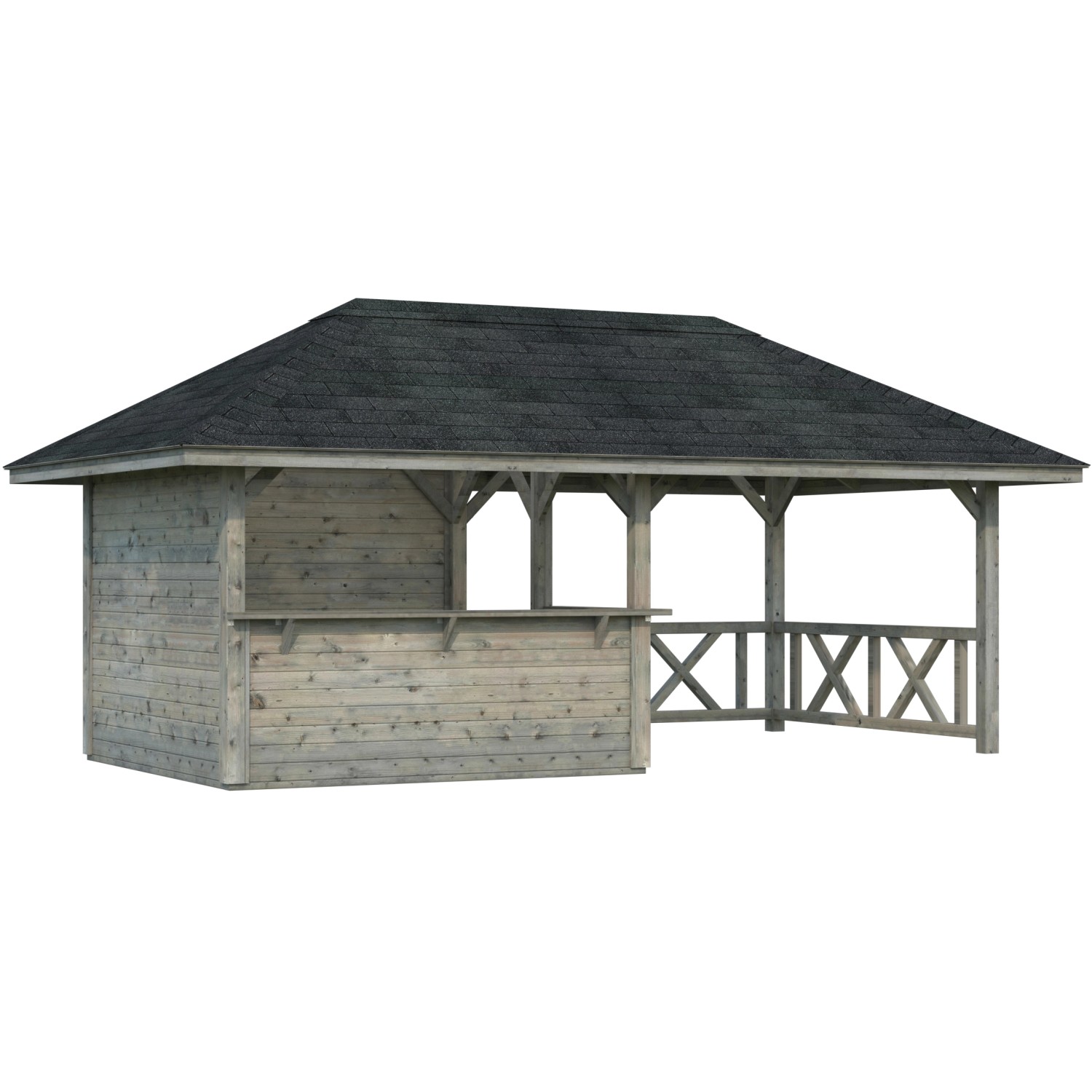 Palmako Holzpavillon "Bianca 16,6 m² Set 3", BxTxH: 588x300x323 cm günstig online kaufen