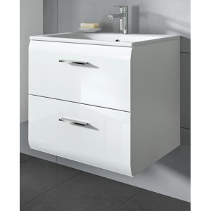 Inn.Furn Waschtisch Hängend mit Waschbecken in Weiß Hochglanz 60 cm Cover