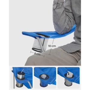 Songmics Campingstuhl-Set, blau, faltbar, mit Getränkehalter. Ideal für Camping & Outdoor.