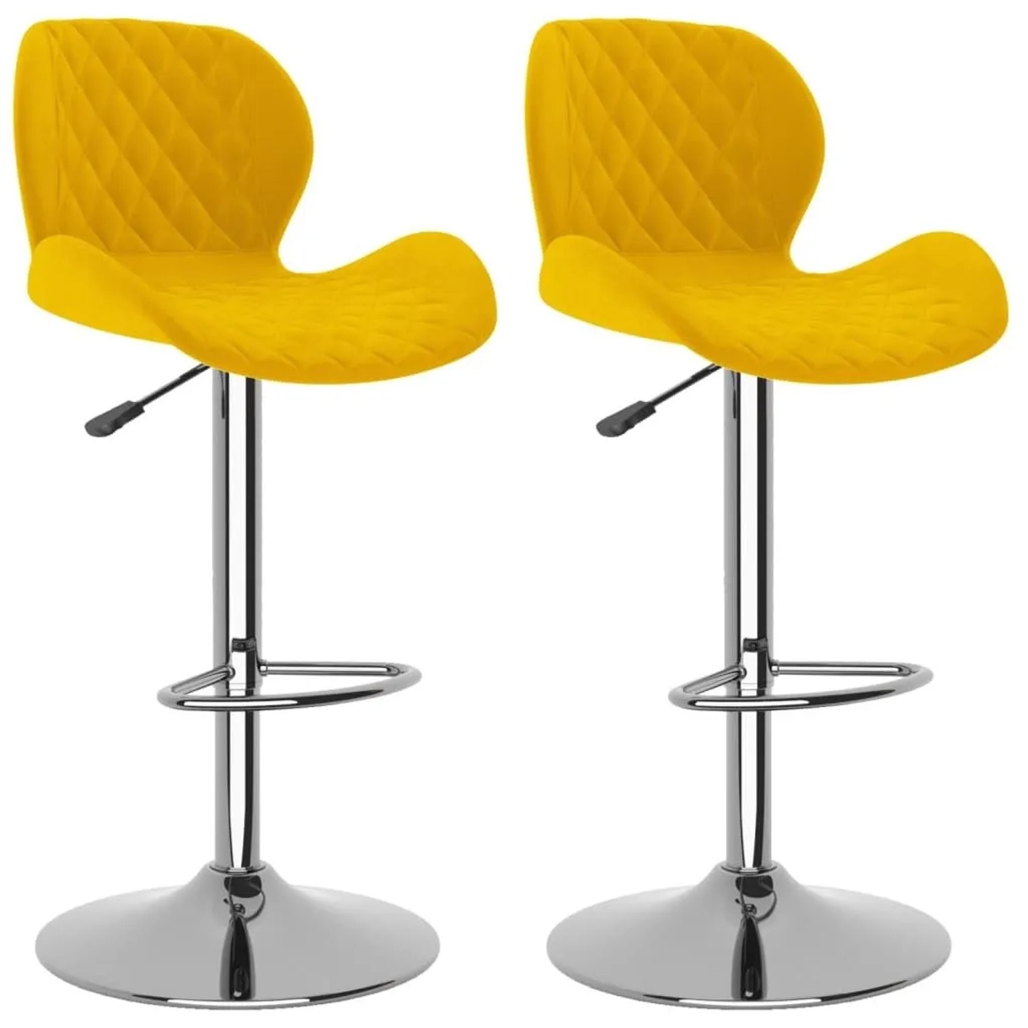 vidaXL Barhocker 2 Stk Senfgelb Samt 334918