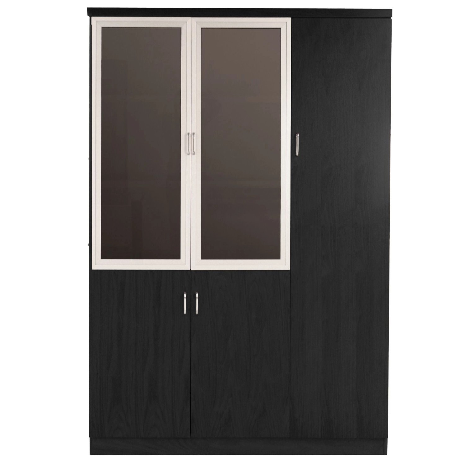 Jet-Line Aktenschrank Dortmund in Schwarz mit Glastüren 200x120x42 cm günstig online kaufen