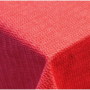 Rote, ovale Garten-Tischdecke, 160x210 cm, Weichschaum, wasserabweisend und rutschfest.