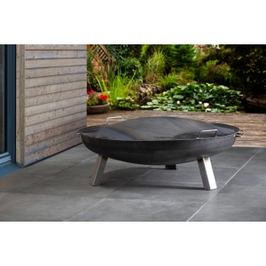 Buschbeck Deckel für Feuerschale Ø 120 cm aus Stahl, schützt vor Funkenflug und Witterung.