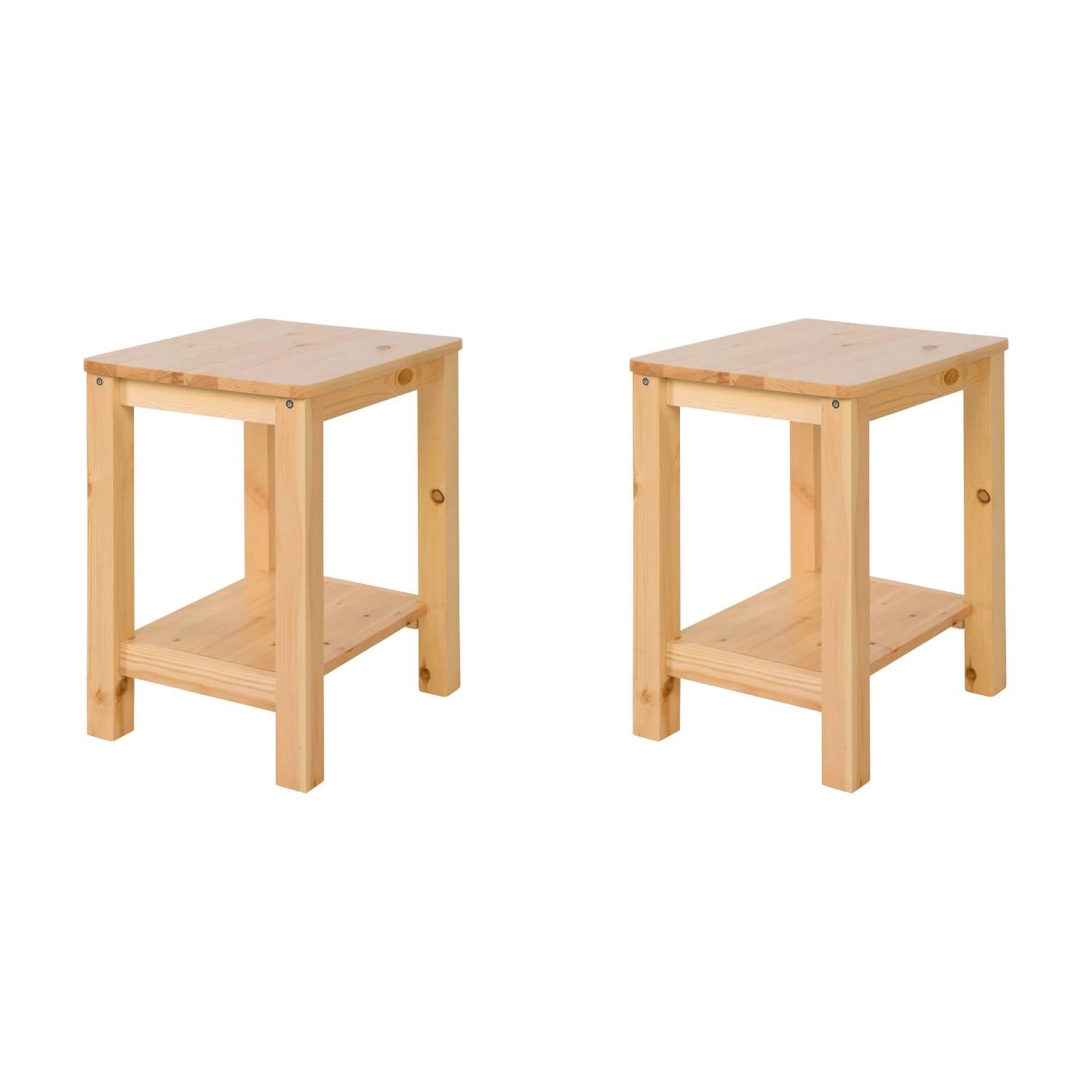 Homestyle4u Nachttisch 2er Set Holzhocker Hocker Holz Natur 2271 günstig online kaufen