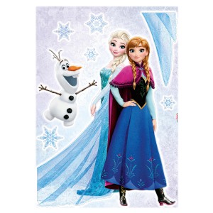 Komar Wandsticker Frozen Sisters mit Elsa, Anna und Olaf als Wanddekoration für Kinderzimmer.