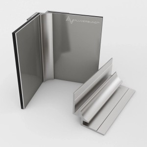Aluverbund24 300cm Inneneckprofil für Alu Verbundplatte Silber E6Ev1