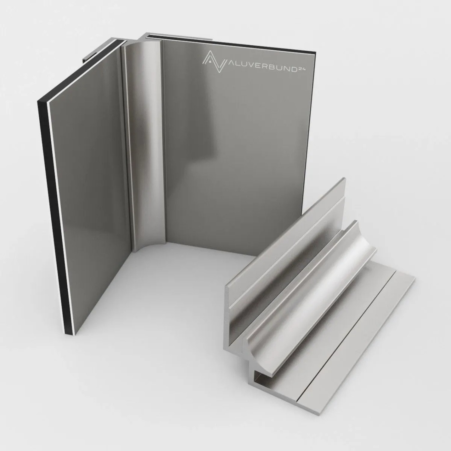 Aluverbund24 300cm Inneneckprofil für Alu Verbundplatte Silber E6Ev1