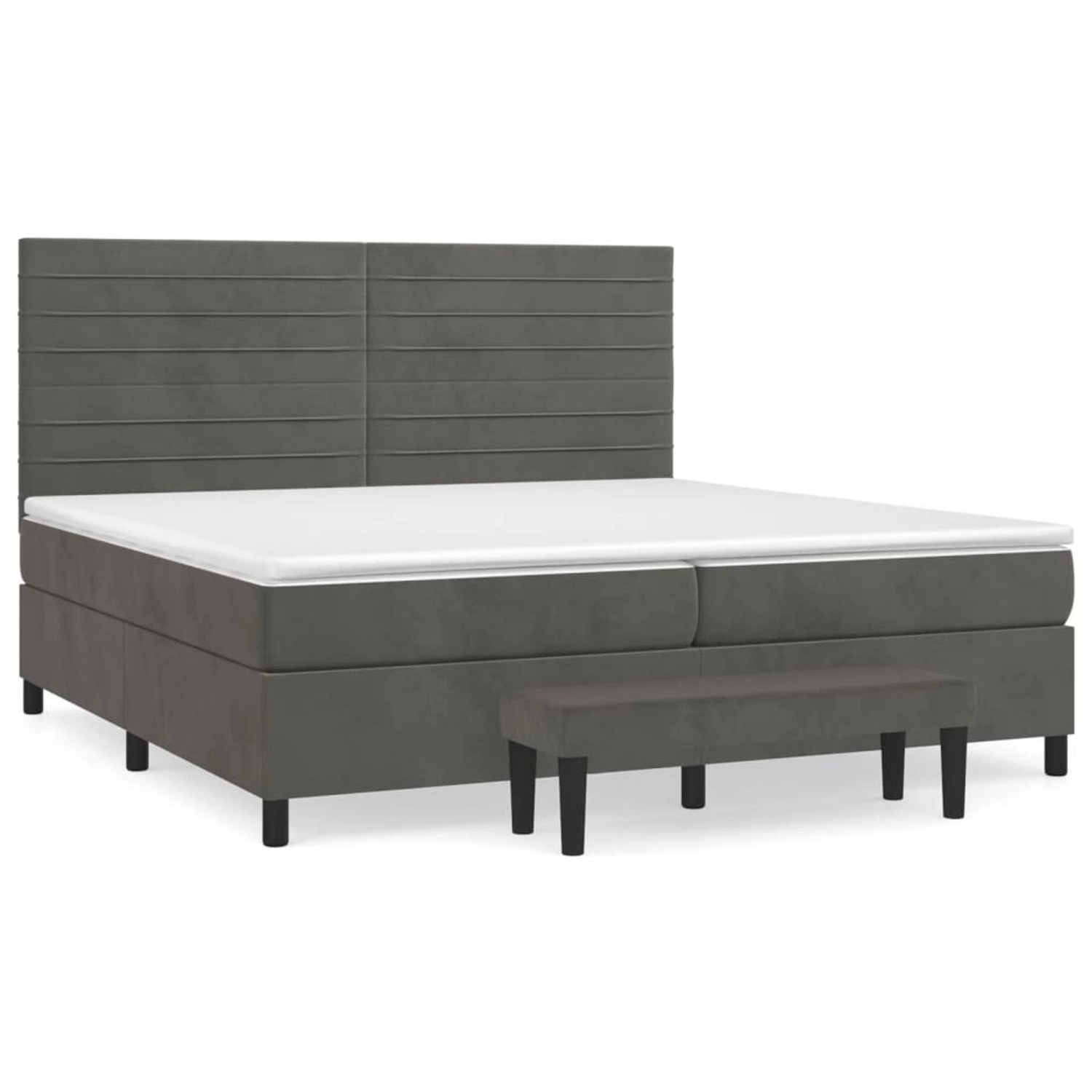Vidaxl Boxspringbett Mit Matratze Dunkelgrau 200x200 Cm Samt günstig online kaufen