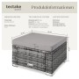 Grauer Tectake Rattan Sitzhocker Bitonto mit hellem Kissen. Robust, witterungsbeständig, 53x53x26 cm.