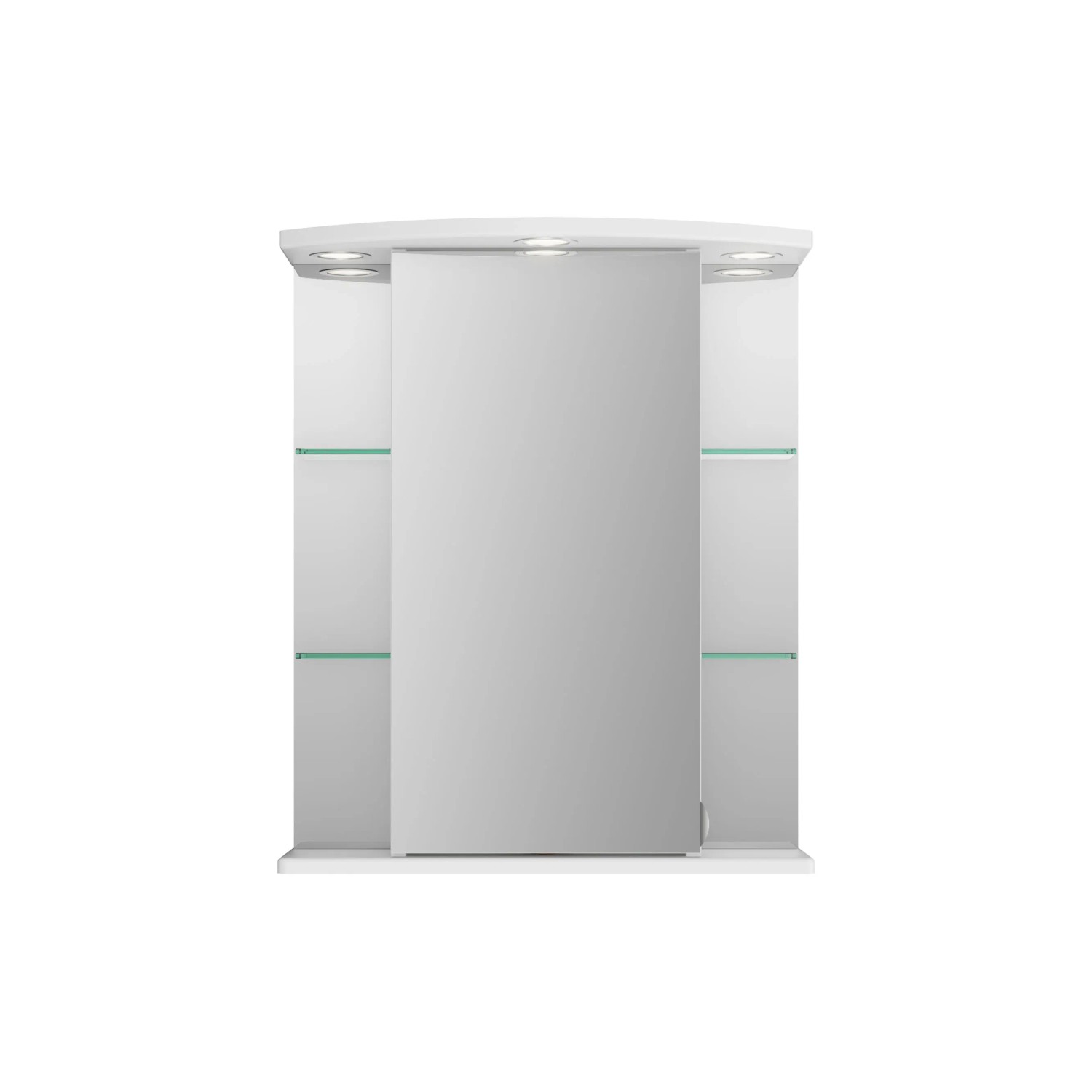 Weißer Sieper Spiegelschrank Havana LED, 55x66 cm, mit Glasablagen und Beleuchtung.