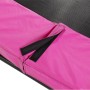 Detailaufnahme: Rosa Schutzrand mit Klettverschluss am EXIT Silhouette Bodentrampolin D305cm.