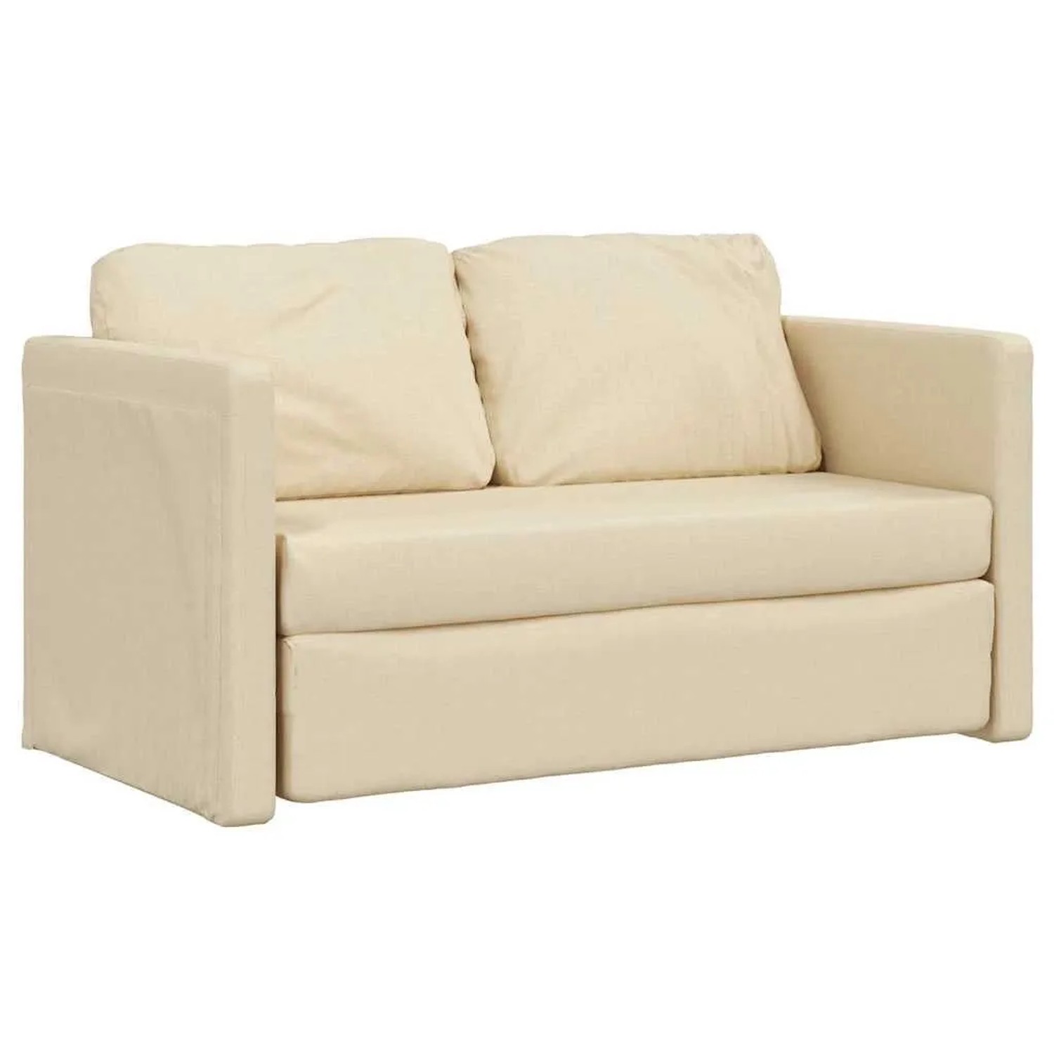 vidaXL Bodensofa mit Schlaffunktion Creme 112x174x55 cm Stoff 353970