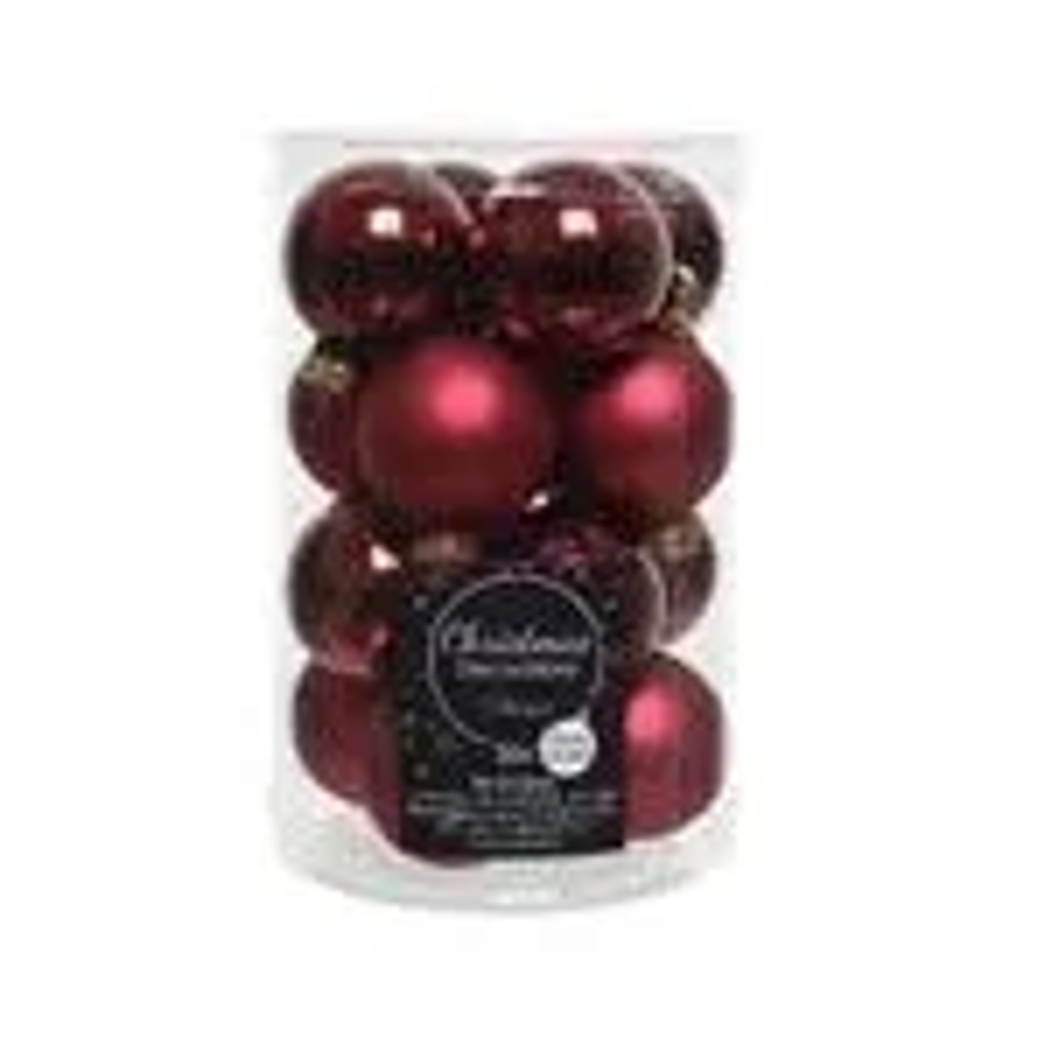 Kaemingk Weihnachtsbaumkugeln Glas  3,5 cm 16 Stueck Rot Glanz