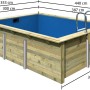 Karibu Holzpool 2 44 mm KDI mit Leiter und blauer Innenfolie, Maße siehe Bild.