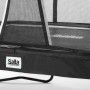 Detailansicht: Schwarzes Salta Premium Gartentrampolin mit Sicherheitsnetz und Schutzrand.
