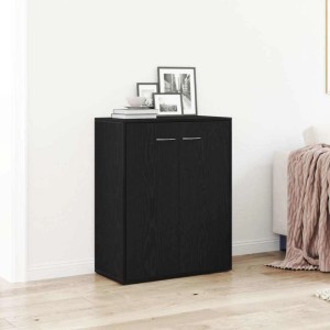 vidaXL Sideboard in Schwarz Eiche Optik, 60x30x75 cm, aus Holzwerkstoff.
