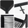 Detailansicht vidaXL Garten-Esszimmer-Set, 5-teilig, schwarz, PVC-Rattan, Tisch und Stühle.