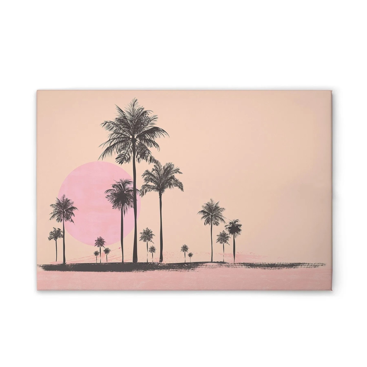 Tadessi Leinwandbild - M1-No.51057 - Miami Strand Rosa Beige - 60 x 40 cm - Hochformat