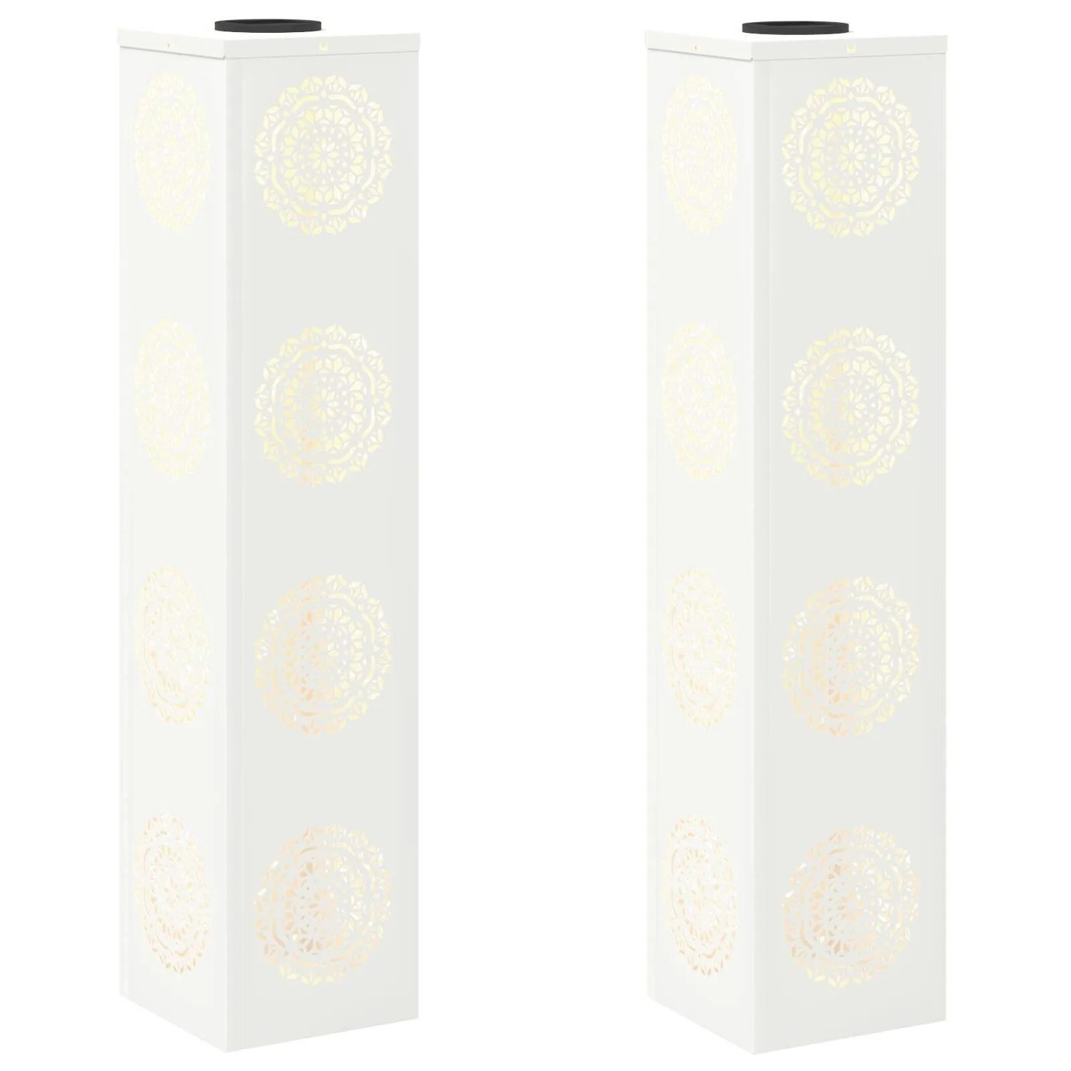 vidaXL Solar LED Weg Licht 2 Stk Weiß Kalt Gewalzter Stahl 879787