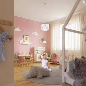 Sollux Lighting Hängeleuchte Owls 30 im Kinderzimmer mit Eulen-Motiv.