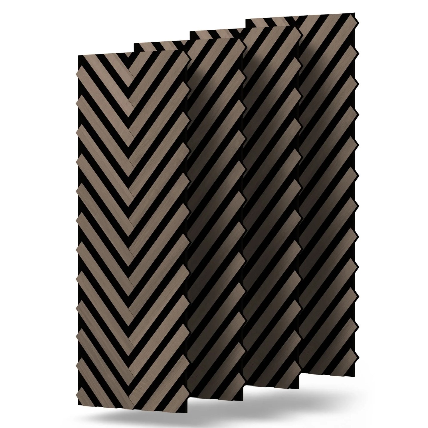 Dalsys 4x Akustikpaneele 120x54cm mit V-Muster Walnuss
